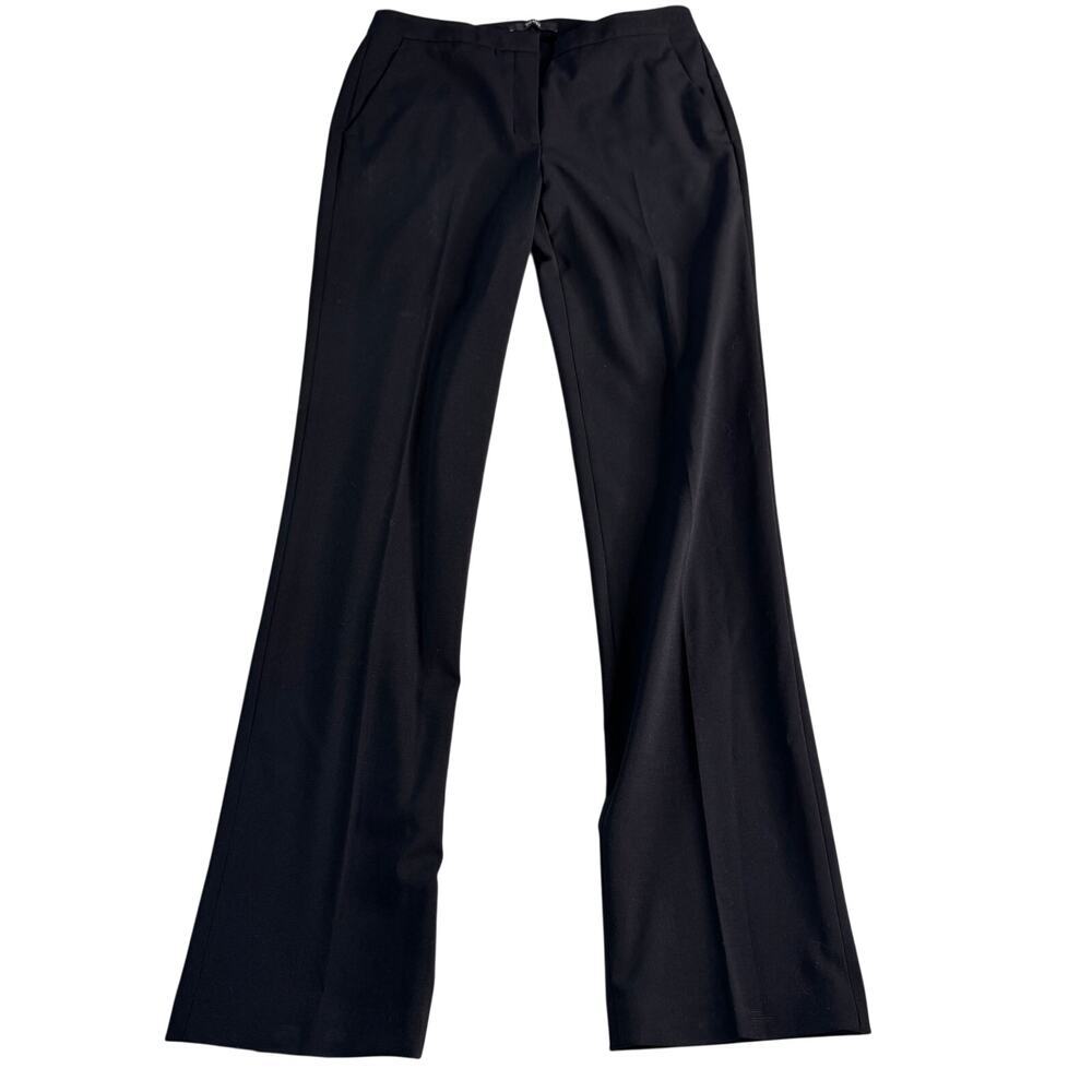 Tahari Black Straight Leg Career Pants Size 4 Stretch Dress Slacks
